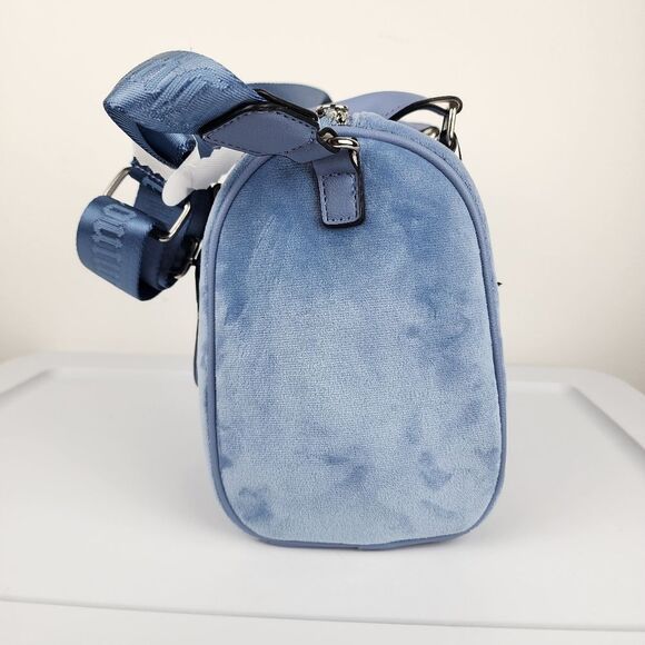 Juicy Couture Bag Obsession Satchel Slate Blue Velvet Rhinestones Purse Handbag - Picture 11 of 14